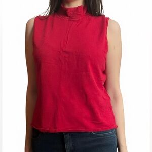 Red Mock Neck Top